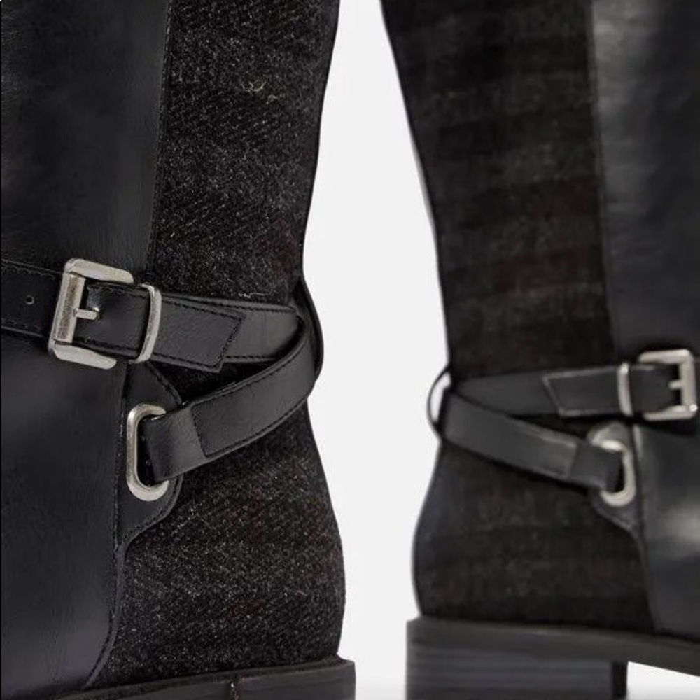 NWOT Zenith Patterned Grey Black High Riding Boot Womens Size 6 - Picture 2 of 8